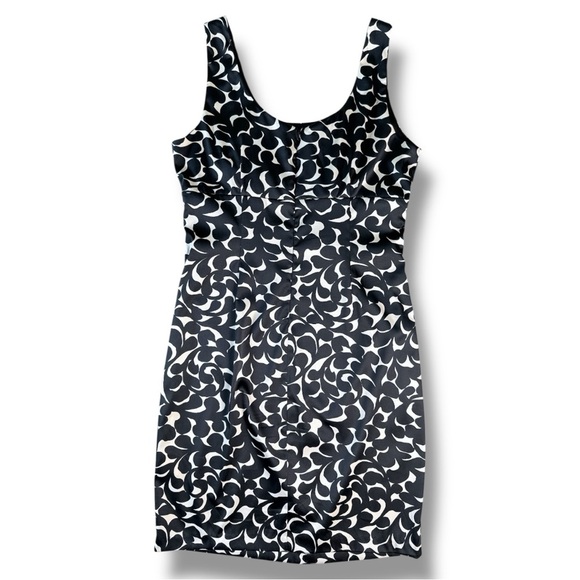 Donna Ricco Black and Off-White Abstract Print Dress - Picture 9 of 16